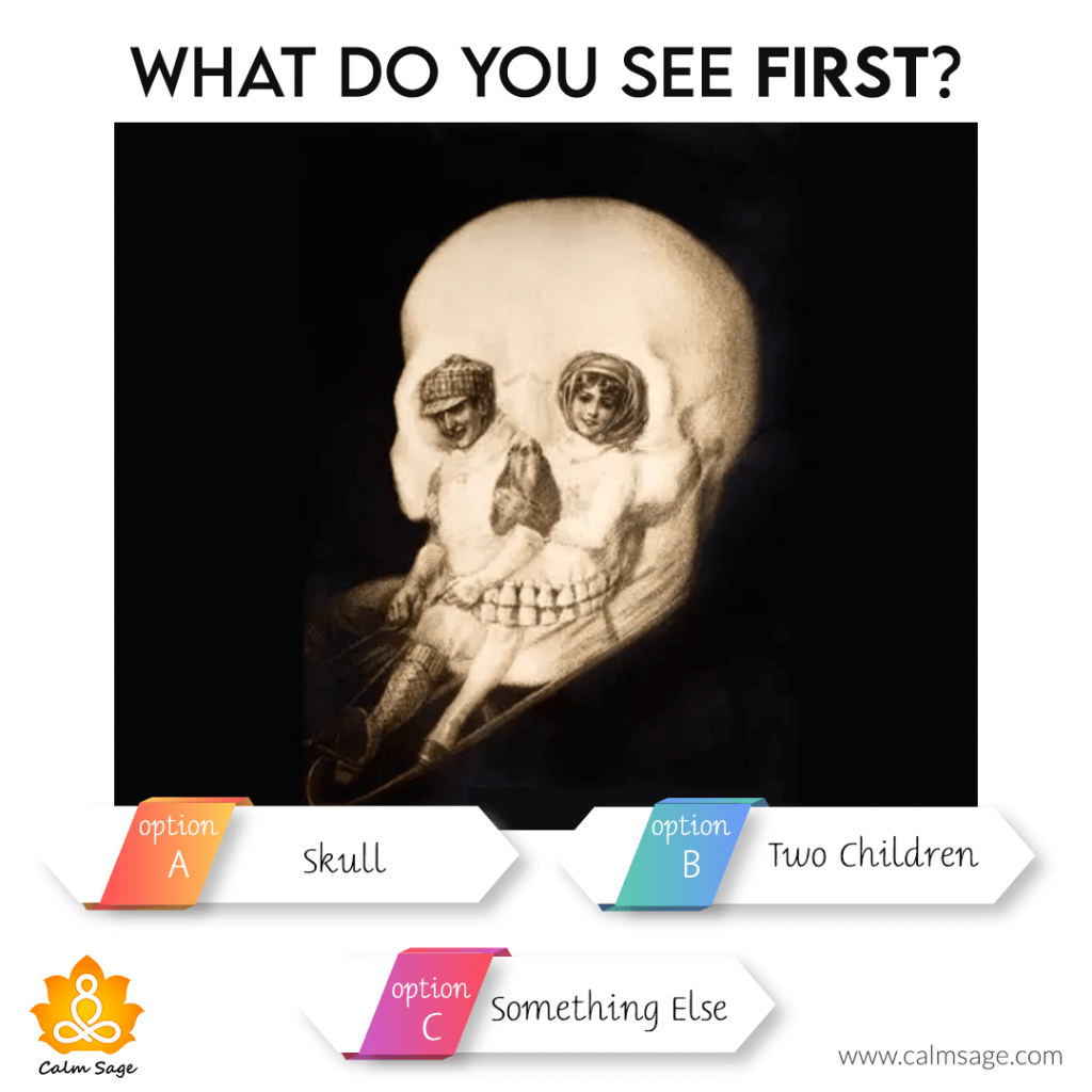 你先看一个头骨,两个孩子或别的东西吗